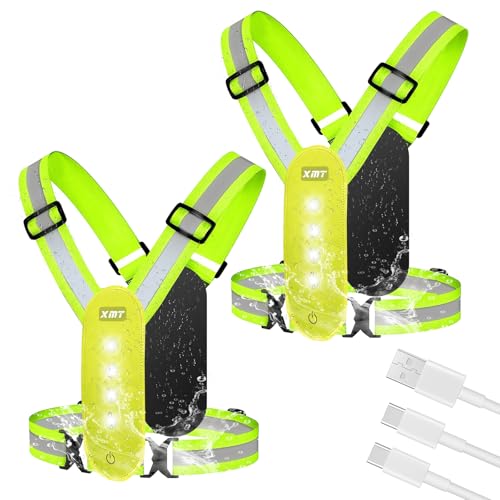 High Visibility Rechargeable Adjustable LED Running Vest for Cyclists ...