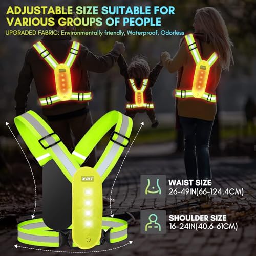 High Visibility Rechargeable Adjustable LED Running Vest for Cyclists ...